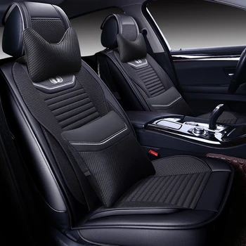 Visiška PU Oda automobilių sėdynės padengti linų pluošto auto sėdynės apima peugeot 308 408 508 4007 4008 508 sw
