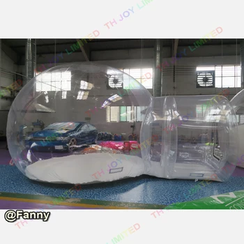 Visos skaidrios kempingas palapinė aišku burbulas palapinė su sandariai tunelio, pripučiamas burbulas kupolas palapinė