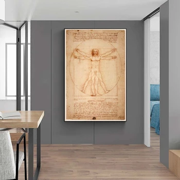 Vitruvian Man Žinomų Meno Drobė dailininko Leonardo da Vinci Klasikinio Sienos Menas, Plakatų Ir grafikos Sienos Menas Nuotraukas Cuadros