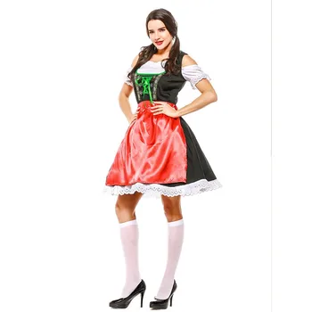 Vokietijoje Oktoberfest Dirndl Padavėja Kostiumas Helovinas Bavarijos Karnavalas Šalies Cosplay Alaus Mergaitė, Tarnaitė Išgalvotas Suknelė