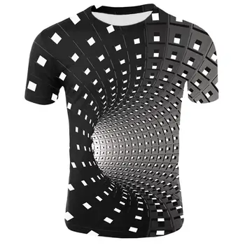 Vyrai 3D Išmaišykite Spausdinimo Vertigo T-shirt 2020 metų Vasaros Cool Negabaritinių Laisvi Marškinėliai vyriški Atsitiktinis O-kaklo trumpomis Rankovėmis Streetwear Tees