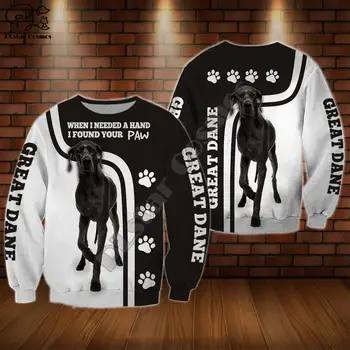 Vyrai Unisex dogas limited edition 3d šuo spausdinti zip hoodie ilgomis rankovėmis Megztiniai striukė, megztinis tracksuit