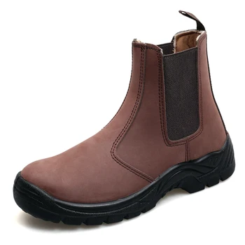 Vyriški didelio dydžio plieno toe apima darbo saugos batai natūralios odos darbuotojas batai įrankiai saugumo kulkšnies įkrovos 