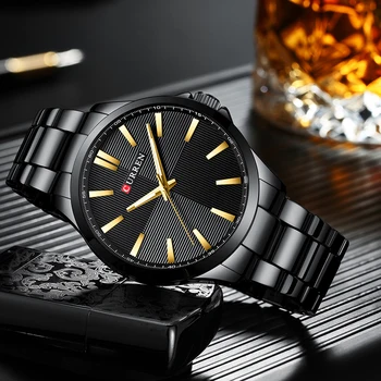 Vyrų Laikrodžiai 2019 Prabangos Prekės Nerūdijančio Plieno Mados Verslo Mens Watch CURREN Laikrodį Žmogus, Laikrodis, nepralaidus Vandeniui iki 30 M Relojes