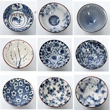 WIZAMONY Drinkware Kinijos Kung Fu Arbatos Rinkinys Teacup puodeliai Handpainted Mėlynos ir baltos Keramikos, Porceliano už Oolong Arbata puer