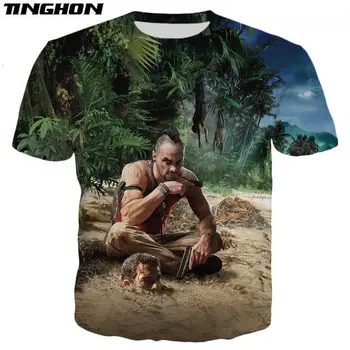 XS-7XL Vasaros Naujo Stiliaus Mados T-shirt Žaidimas Far Cry 3 Pakrantėje Vyrų 3D Spausdinimo vyriški moteriški Laisvalaikio Marškinėliai