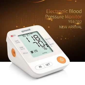 YUWELL Rankos kraujospūdžio matuoklis Automatinis Skaitmeninis LCD Įranga Sphygmomanometer Matuoklis, Kraujo Spaudimo Matuoklis Ye-670D