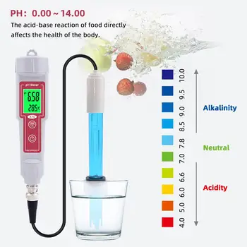Yieryi Naujų PH-618L Pen Tipo Automatinis Koregavimas pH-metras Temperatūros bandymas baseinas, akvariumo vandens kokybės bandymų 1.2 M zondas