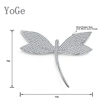 YoGe Vestuvių&Šaliai, Papuošalai, B4182 Mados AAA CZ dragonfly formos sagė