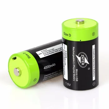 ZNTER 1,5 V 4000mAh daugkartinio įkrovimo baterija Micro USB baterija D Lipo LR20 ličio polimero baterija greitai įkrauti per Mikro USB kabelis