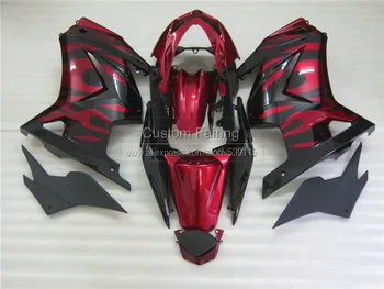 Įpurškimo pelėsių plastiko ABS Lauktuvės komplektas Kawasaki ninja 250r 2008-EX250 08 09 10 11 12 13 14 raudona juoda purvasargiai nustatyti BL27