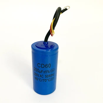 įdėmus kondensatorius CD60,250uf,250V.AC,50/60Hz,-40/70 temperatūros/21