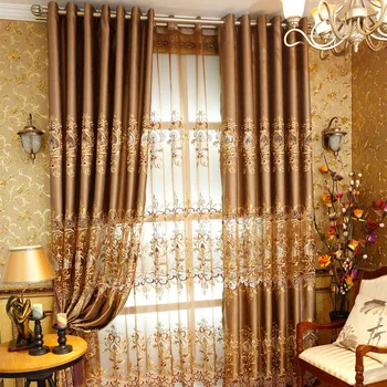 Šeniliniai Žakardiniai Europos prabangus klasikinis siuvinėjimo pavėsyje, dekoratyvinis užuolaidos už Kambarį/Miegamojo užuolaidos