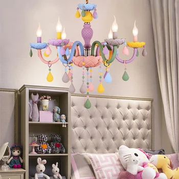 Šiaurės Rainbow Crystal Mielas Chandlier Kūrybiškumą dizaino geriausias pasirinkimas Vaikų Kambarį, Mergaitė Princesė lempos Miegamasis namų dekoro