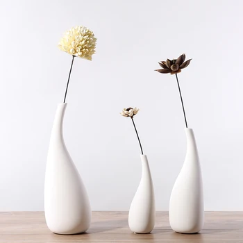 Šiaurės apdailos namų baltųjų gėlių vaza ins mažų šviežių paprasta šiuolaikinio gyvenimo kambario, namo apdaila gėlių kompozicijų Keramika