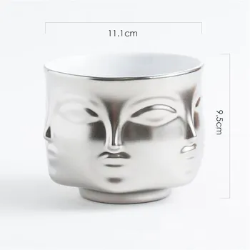 Šiaurės stiliaus Keramikos vaza reverso dizaino Keraminės vazos, namų dekoro priedai, įrankiai, Juoda Balta, Aukso augalų puodą vazonas