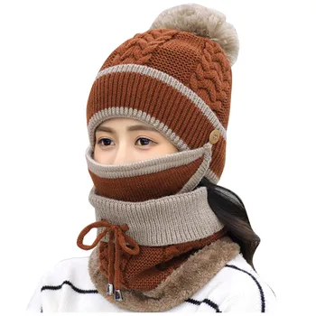 Šilta Megzta Kepurė Suaugusiųjų Vėjo Skrybėlę, važiavimas Dviračiu, Slidinėjimas Megzti Skrybėlę ir Skara Rinkiniai kasdien dėvėti žiemą šiltas dėvėti handwear kaklo wrapes 2021
