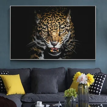 Šiuolaikinio Namų Dekoro Naktį Cheetah Drobė Sienos Meno Spaudinius Laukinių Tigrų Gyvūnų HD Vaizdą Ant Drobės Tapybos Plakatai Kambarį