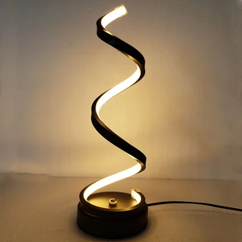 Šiuolaikinių LED Spiralės Stalo Lempos Lenktas Stalas Naktiniai staleliai, Lempa šaltai Balta Šiltai Balta Šviesos Gyvenamasis Kambarys Miegamasis Skaitymo Šviesa