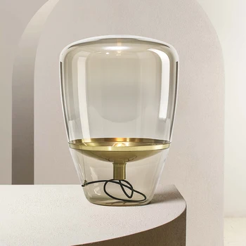 Šiuolaikinės Stiklo Stalo lempa Brokis Balionai lentelė, šviesos, miegamojo, naktiniai staleliai, lempa kambarį nuolatinis lempa šviestuvas apšvietimas šiaurės lempos