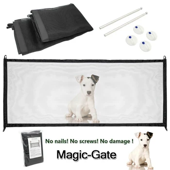 Šunelis Tvoros Magic Gate Lankstymo Izoliuoti Akių Saugiai Saugoti Lengva Įdiegti Šunų Kačių Kūdikių Saugos Tvora, Šuo Narve Naminių Reikmenys
