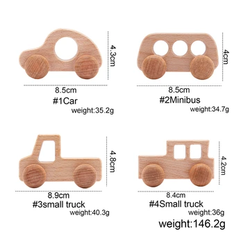 Žaislai Buko Medinių Blokų, Mediniai Automobilių Animacinių Filmų Švietimo Montessori Žaislai Vaikams Kramtyti Kūdikio Gimtadienio Dovana Produktus