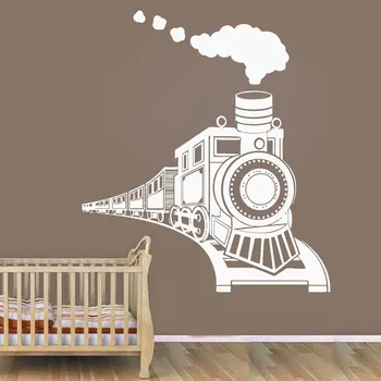 Žaislas Traukinio Sienos Lipdukas Vinilo Kilnojamojo Glausti Kūdikį Vaikai Berniuko Miegamojo Puošmena Animacinių filmų 