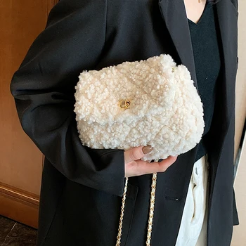 с доставкой 2021 mados ėriukų vilna mažas moterų pečių krepšiai Dizaineris Prabanga rankinės dirbtiniais kailiais crossbody maišelį moterų piniginės
