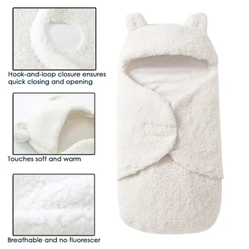 (0-6M) Žiemos kūdikių mados atsitiktinis medvilnės šiltas animacinių filmų ėriukų kašmyras miegmaišį antklodė kombinezoną (kojų), antklodė, fotografija F4*