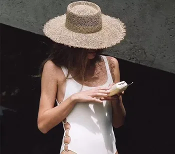 01901-axi 2019 naujas vasaros rankų darbo lino fedoras bžūp vyrų, moterų laisvalaikio panamos skrybėlė