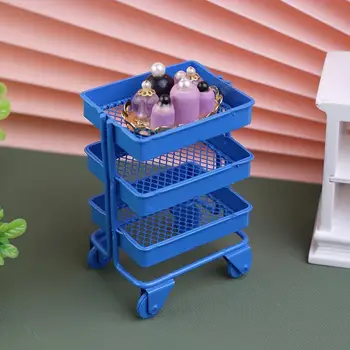 1:12 Lėlių Modeliavimas Mini Laikymo Vežimėlis Modelis Žaislas Lėlės Namas Aksesuarų Laikymo Vežimėlis Modelis Virtuvės Lėlių Ornamentu
