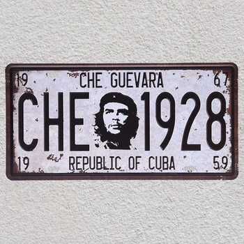 1 vnt Che Guevaros Automobilių licencija Kuba Sukilėlių revoliucijos Alavo Plokštės Ženklų plokštelės sienos vyras urvas Apdaila Metalo Meno Derliaus Plakatas