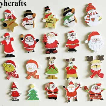 100VNT/DAUG,20 dizainas Kalėdos medienos lipdukai Žaislas vaikams, Sienos ornamentu Amatų medžiagos Darželio amatų Kalėdos žaislai Didmeninė