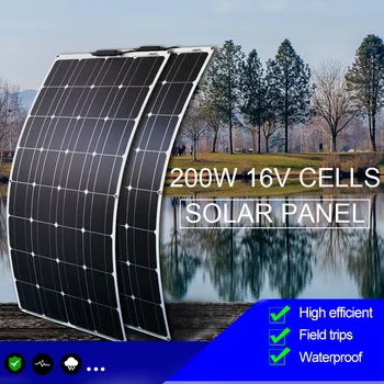 100W 200W aukšto efektyvumo lanksti baterija, įkroviklis, saulės skydelis 12v saulės skydelis 
