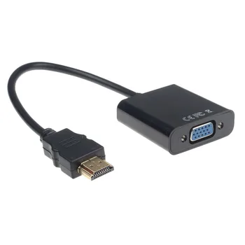 1080P HDMI į VGA, o Su Konverteris USB Maitinimo Adapteris Vaizdo Kabelis Juoda
