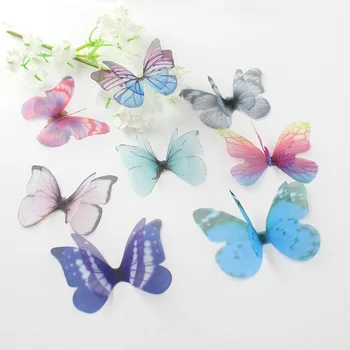 10VNT Klijais Organza drugelis, Crystal butterfly, Vinjetė Amatų, Vestuvių Papuošalai, Papuošalai, 