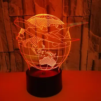 10vnt LED 3D Lempa 7 Spalva Keičiasi Žuvų 3D Lempa LED Stalo Lempa Naujovė Apšvietimas-Geriausia Dovana
