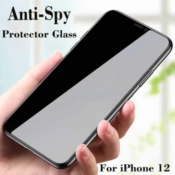 10vnt Stabdžių Peep Spy Visiškai Padengti Apsaugine Stiklo iPhone 12 Pro max Privatumo Ekranas 