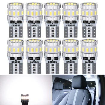 10vnt T10 W5W, LED Lemputes, Canbus Automobilių Stovėjimo Padėtį, Apšvietimas Vidaus apšvietimo BMW VW Audi Audi A3 8P A4 6B BMW E60 E90