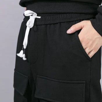 11 BYBB TAMSU 2021 Streetwear Kelnes Taktinis Poilsiu Vyrų Kelnės Tamsiai Užtrauktukas Multi Kišenės Krovinių Kelnės Vyras Harajuku Techwear