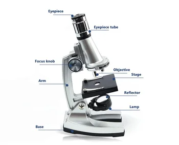 1200X Zoom Monokuliariniai Biologinis Mikroskopas Apšviestas Pradedančiųjų, Vaikų, Studentų, Vaikų Švietimo Žaislas, Mikroskopu