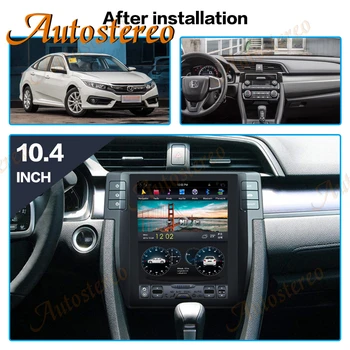 128G Android 9.0 Honda Civic 2016-2019 Tesla Vertikalus Ekranas, Automobilių GPS Navigacijos Stereo Galvos Vienetas Multimedia Player Carplay