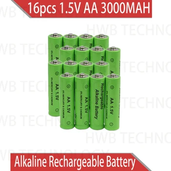 16pcs/Daug AA 3000MAH ZnMn 1,5 V AA šarminės baterijos įkrovimo ląstelių, Zn-Mn baterijas pakeisti 1,2 V ni-mh baterija