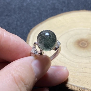 1Pc Natūralių Spalvų Phantom Kvarco kristalo Reguliuojamas žiedas 925 Sidabro kupolo formos mergina dovana AAAAA Perlas žiedas crystal healing akmens