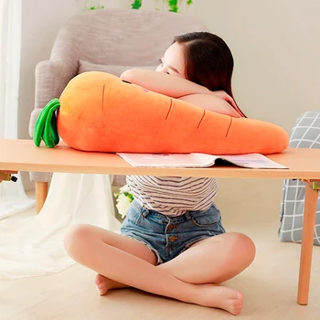 1pc 55cm mielas Šypsena veide morkų pliušinis žaislas, įdaryti Žemyn medvilnės augalų pliušas pagalvės minkštos sofos pagalvėlės kūdikio gimtadienio dovana