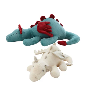 1pc Plaukioja Drakonas Pliušinis Žaislas Žalia Balta Mielas Pūkuotas Drakonas su Sparnus Gyvenimo kaip Pterosauria Žaislas Pagalvę Vaikams, Žaislų, Dovanų Berniukas