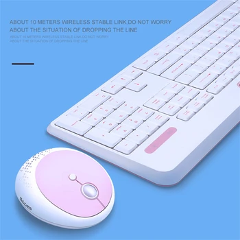 2.4 G Mergaičių Belaidę Klaviatūrą, Žaidimų Pelė Combo 1600 DPI Mini Pelės Silent Keyboard 