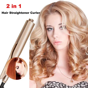 2 In1 Hair Curler Tiesinimo Priemonė Keramikinės Plaukų Tiesinimo Plaukų Nešiojamų Kelionių Universalus Tiesūs Ir Banguoti Plaukai