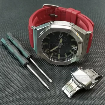 2 Sagtys GA-2100/2110 Watchband Su Adapteriu Metalo Bezel Fluoro Dervos Žiūrėti Dirželis Atveju Įrankiai ir Varžtai Drugelis Užsegimas