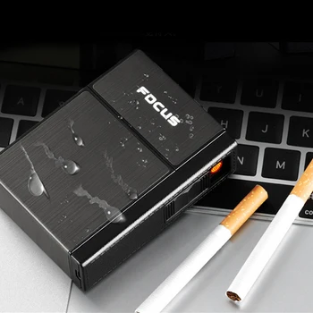 20 lazdos dėmesio cigarečių atveju, USB įkrovimas cigarečių atveju su cigarečių žiebtuvėlis